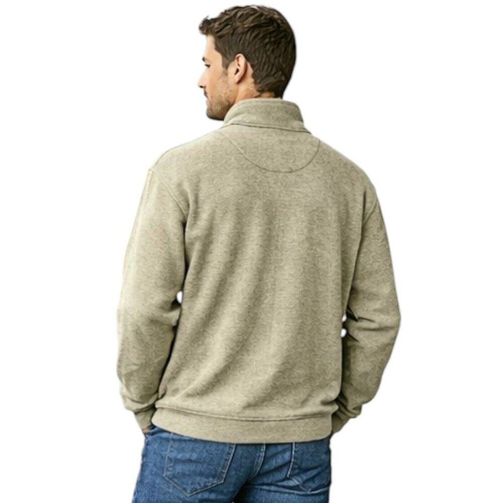 VOS Sports Men’s Quarter-Zip Mock Neck Cotton Blend Pullover Jacket Outerwear M - Picture 2 of 9